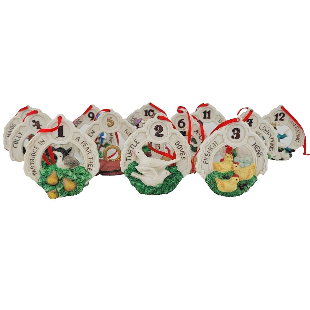 Vintage Breckenridge Holidays 12 Days of Christmas Tree Ornaments Complete Boxed